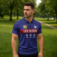 Custom France WC26 Future Champions Zipper Polo Shirt Past Champions Future Legends - Wonder Print Shop