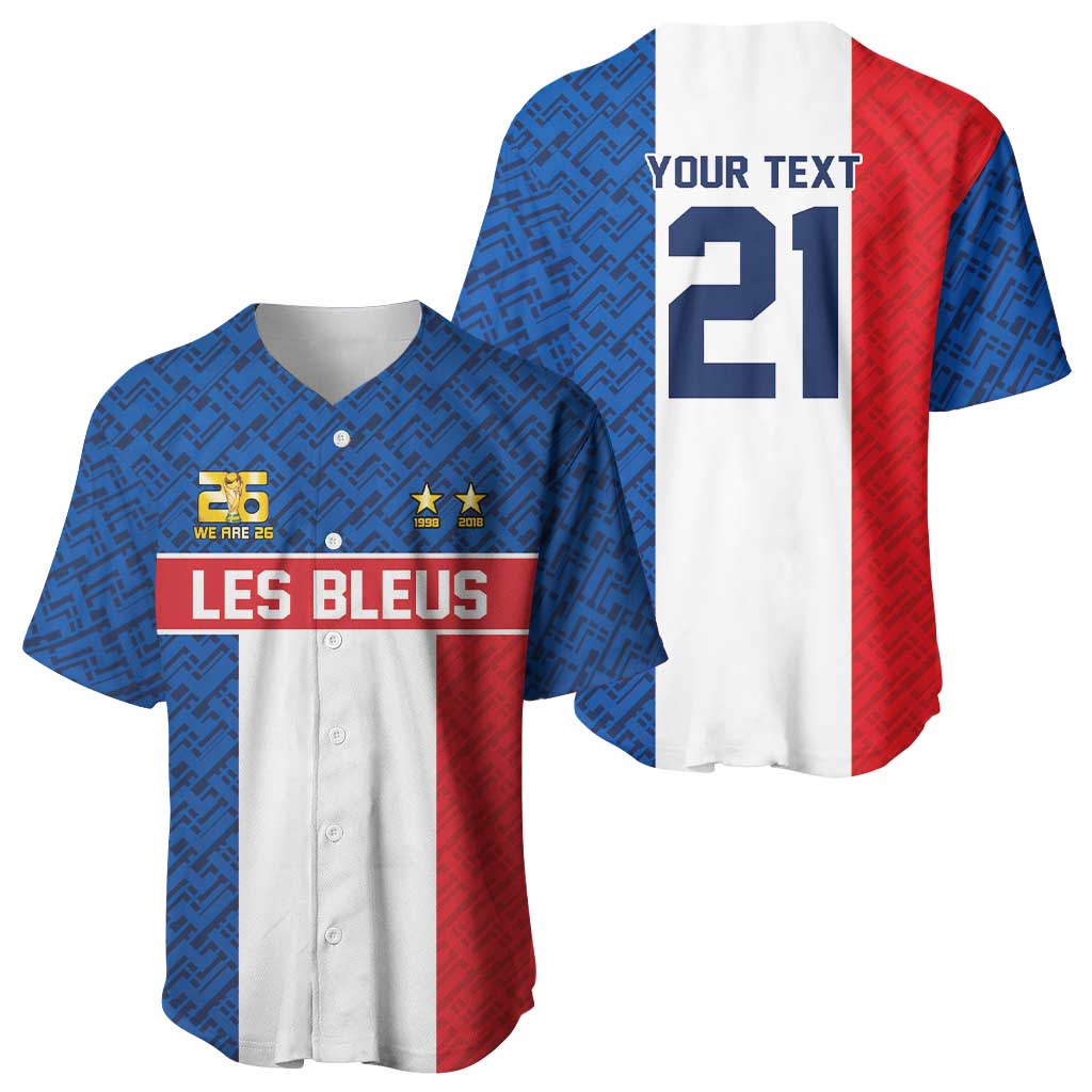 Custom France World Football Legacy Baseball Jersey 2 Times History Champions - Wonder Print Shop