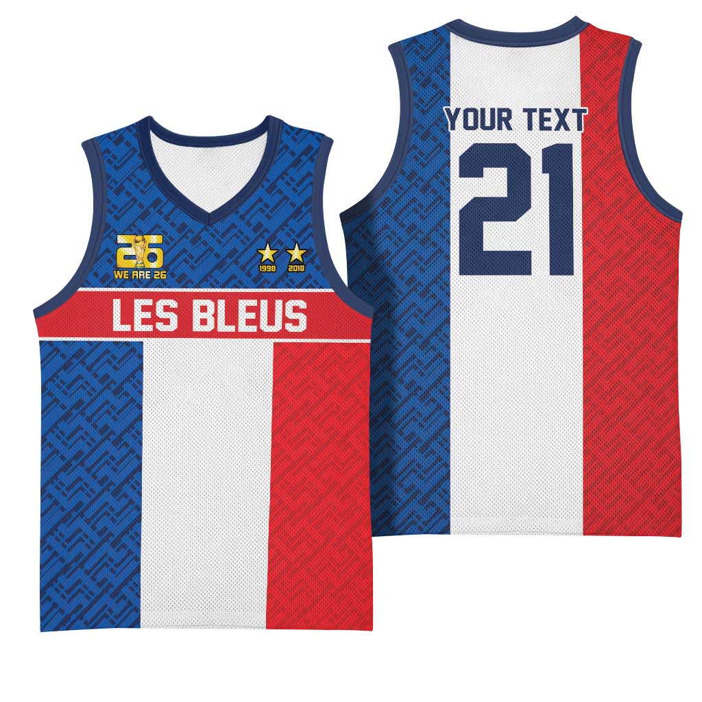 Custom France World Football Legacy Basketball Jersey 2 Times History Champions - Wonder Print Shop