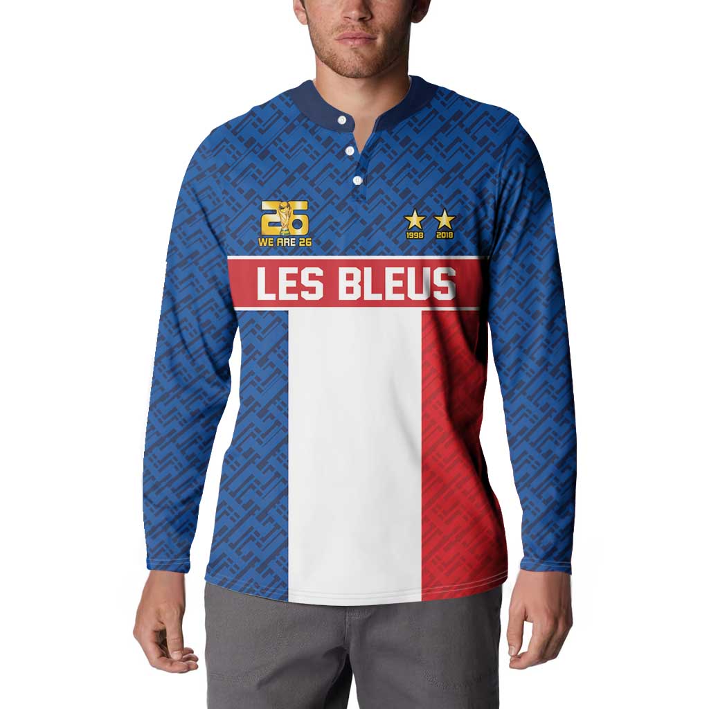 Custom France World Football Legacy Button Sweatshirt 2 Times History Champions - Wonder Print Shop