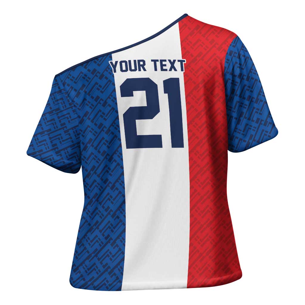 Custom France World Football Legacy Cross Shoulder Shirt 2 Times History Champions - Wonder Print Shop