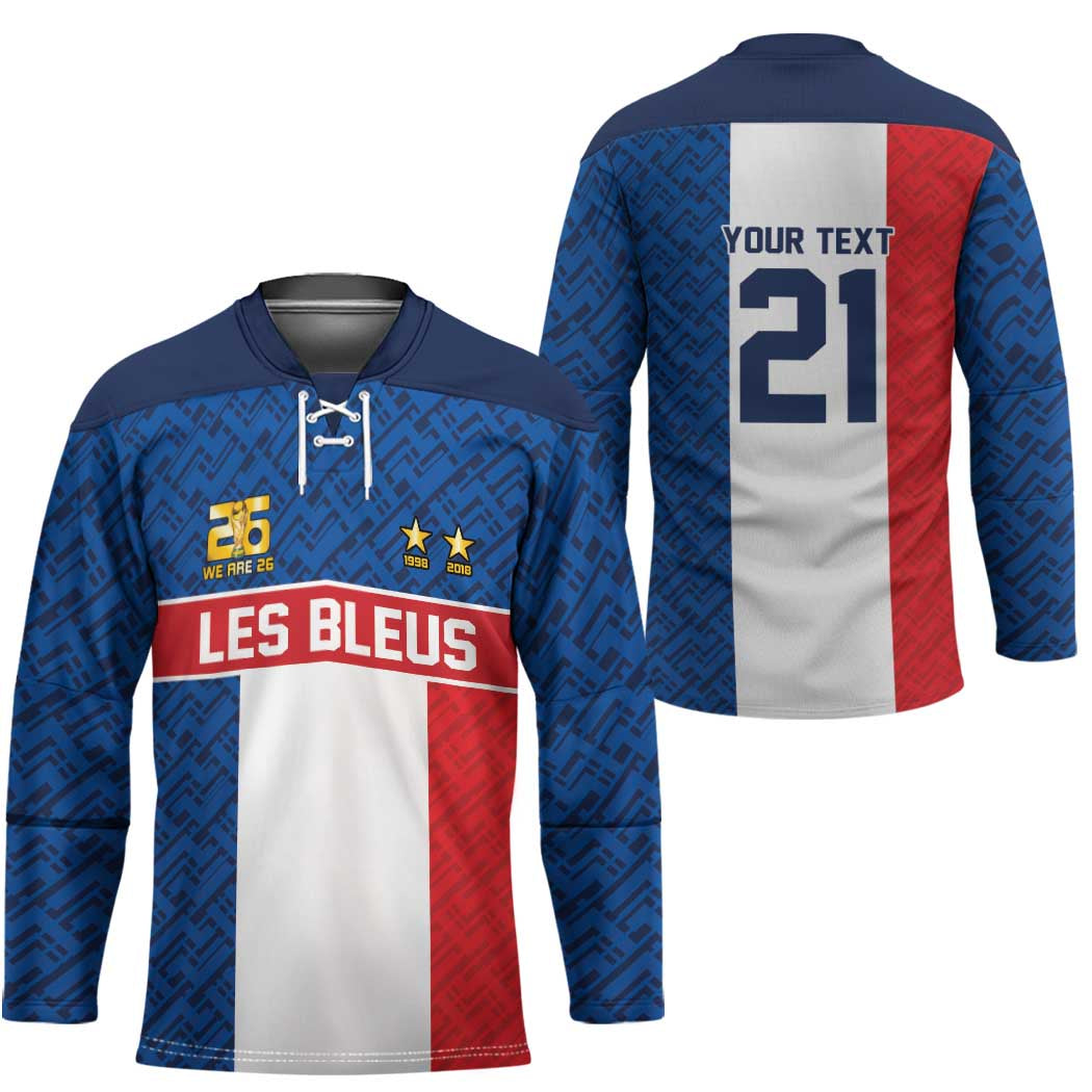 Custom France World Football Legacy Hockey Jersey 2 Times History Champions - Wonder Print Shop