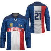 Custom France World Football Legacy Hockey Jersey 2 Times History Champions - Wonder Print Shop