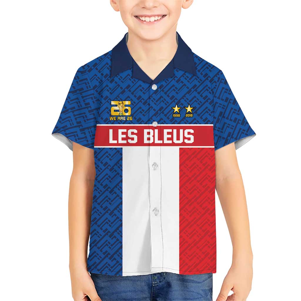 Custom France World Football Legacy Kid Hawaiian Shirt 2 Times History Champions - Wonder Print Shop