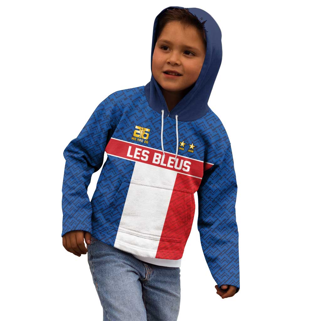 Custom France World Football Legacy Kid Hoodie 2 Times History Champions - Wonder Print Shop