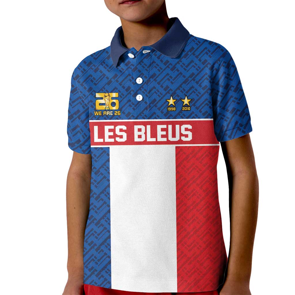 Custom France World Football Legacy Kid Polo Shirt 2 Times History Champions - Wonder Print Shop