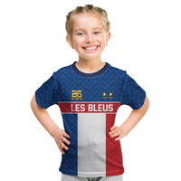 Custom France World Football Legacy Kid T Shirt 2 Times History Champions - Wonder Print Shop
