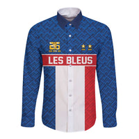 Custom France World Football Legacy Long Sleeve Button Shirt 2 Times History Champions - Wonder Print Shop