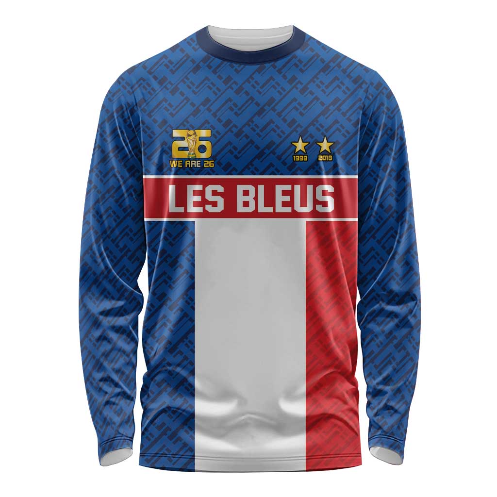 Custom France World Football Legacy Long Sleeve Shirt 2 Times History Champions - Wonder Print Shop