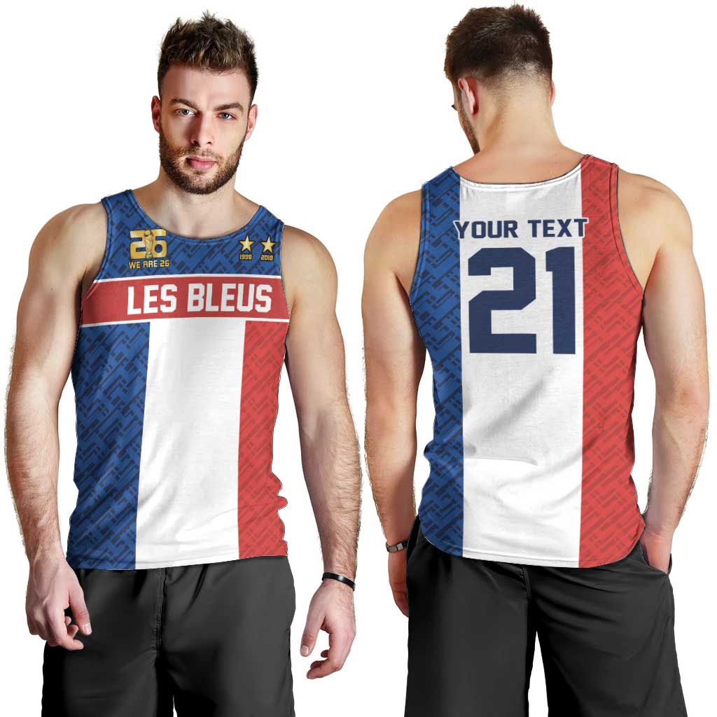 Custom France World Football Legacy Men Tank Top 2 Times History Champions - Wonder Print Shop