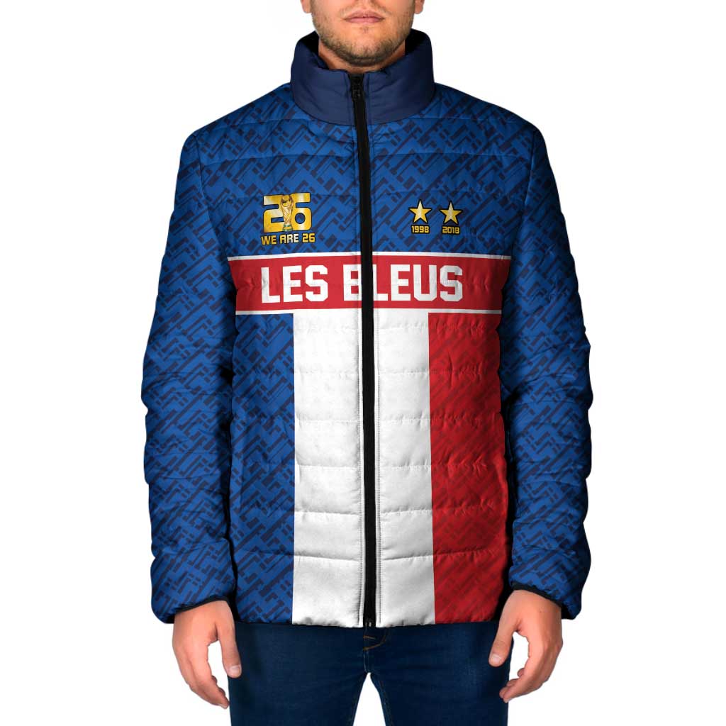 Custom France World Football Legacy Padded Jacket 2 Times History Champions - Wonder Print Shop