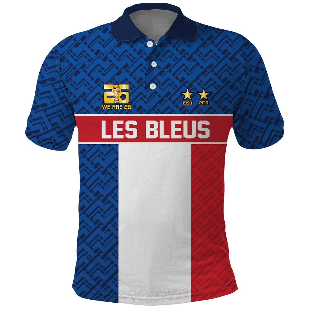 Custom France World Football Legacy Polo Shirt 2 Times History Champions - Wonder Print Shop