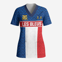 Custom France World Football Legacy Scrub Top 2 Times History Champions - Wonder Print Shop