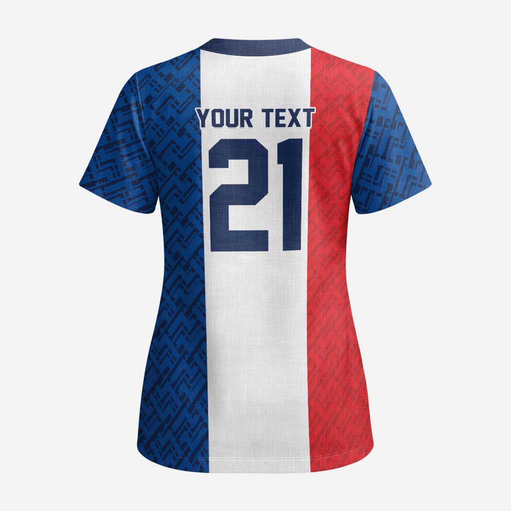 Custom France World Football Legacy Scrub Top 2 Times History Champions - Wonder Print Shop