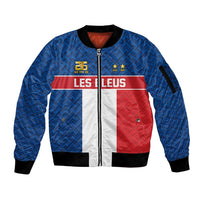 Custom France World Football Legacy Sleeve Zip Bomber Jacket 2 Times History Champions - Wonder Print Shop