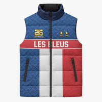 Custom France World Football Legacy Sleeveless Puffer Jacket 2 Times History Champions - Wonder Print Shop