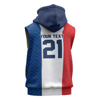 Custom France World Football Legacy Sleeveless Zip Hoodie 2 Times History Champions - Wonder Print Shop