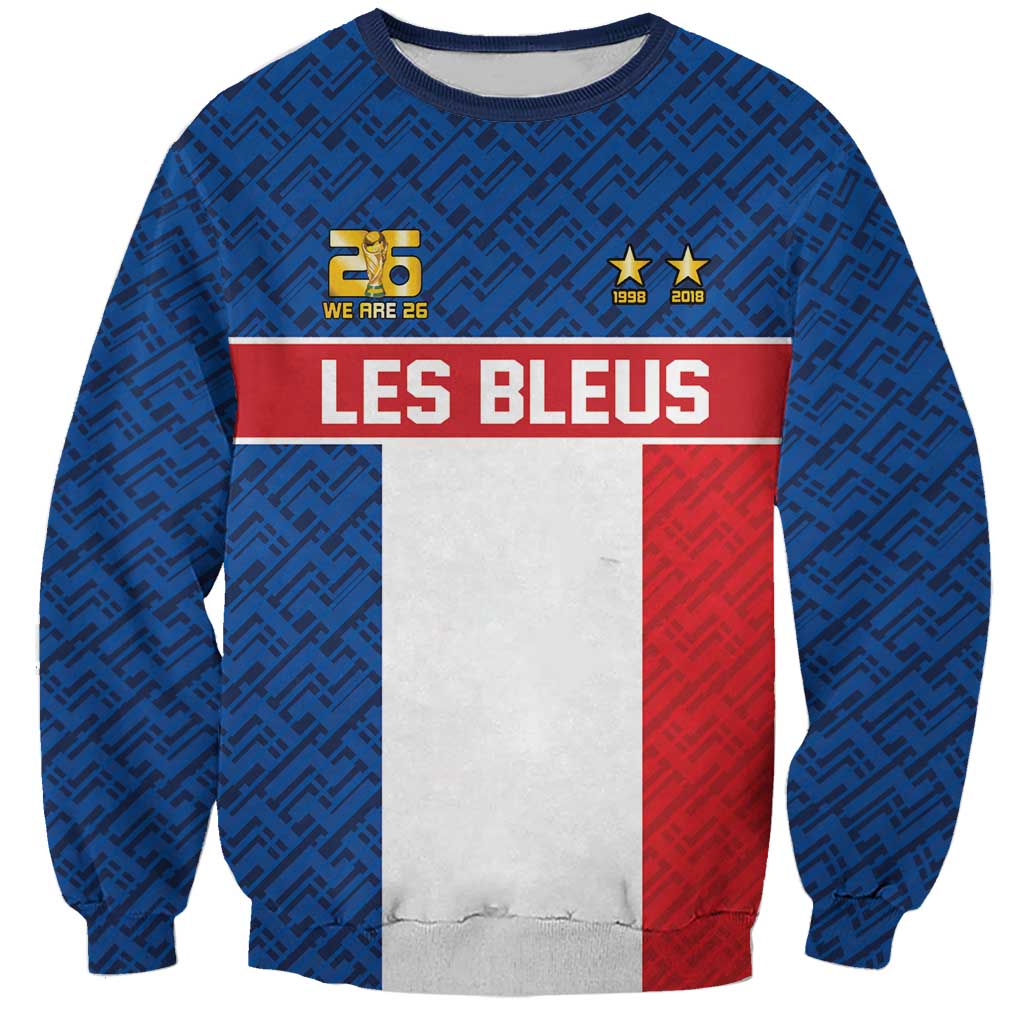 Custom France World Football Legacy Sweatshirt 2 Times History Champions - Wonder Print Shop