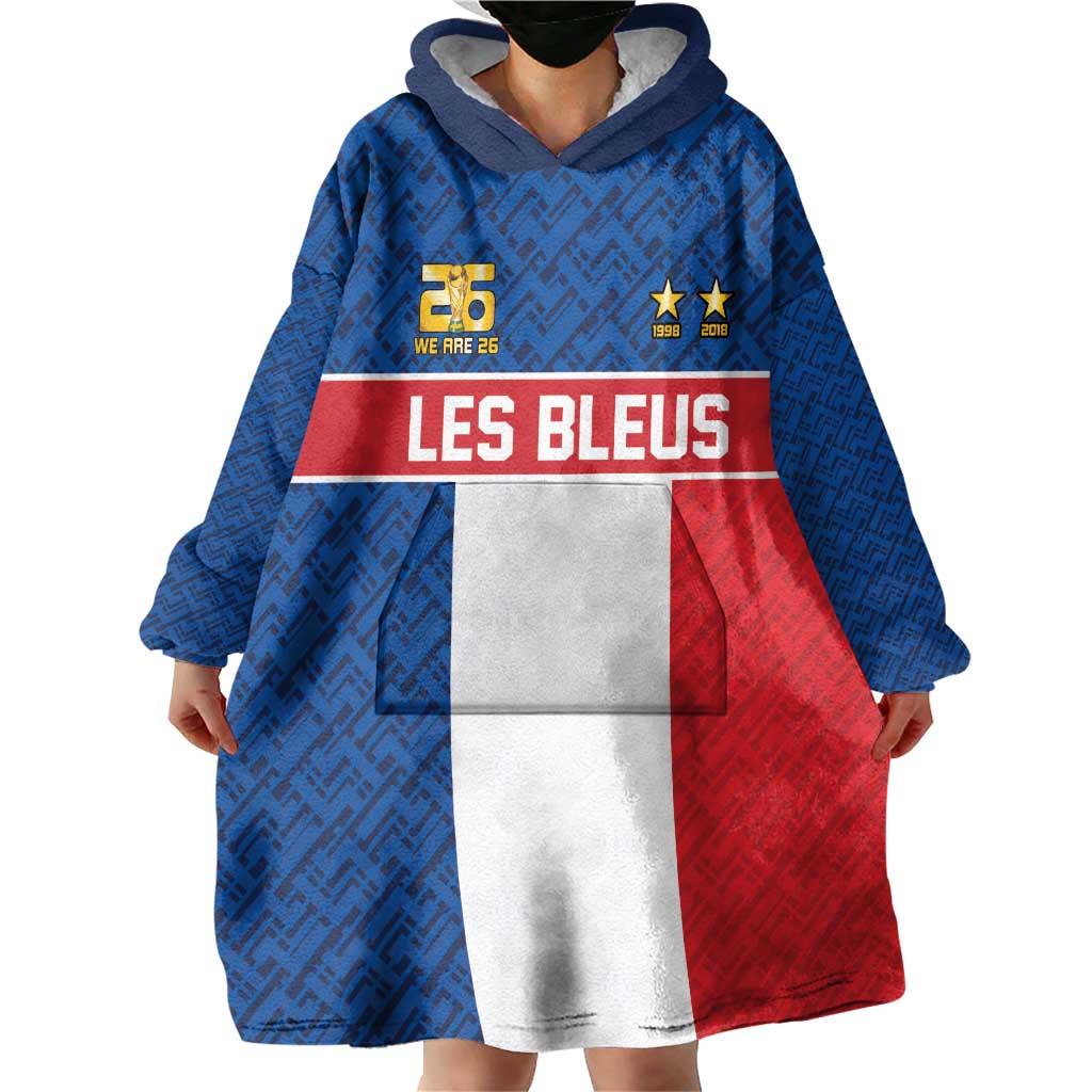 Custom France World Football Legacy Wearable Blanket Hoodie 2 Times History Champions - Wonder Print Shop