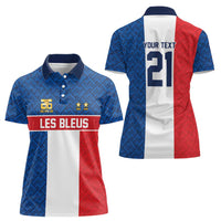 Custom France World Football Legacy Women Polo Shirt 2 Times History Champions - Wonder Print Shop