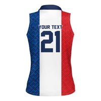 Custom France World Football Legacy Women Sleeveless Polo Shirt 2 Times History Champions - Wonder Print Shop