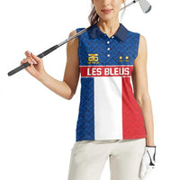 Custom France World Football Legacy Women Sleeveless Polo Shirt 2 Times History Champions - Wonder Print Shop
