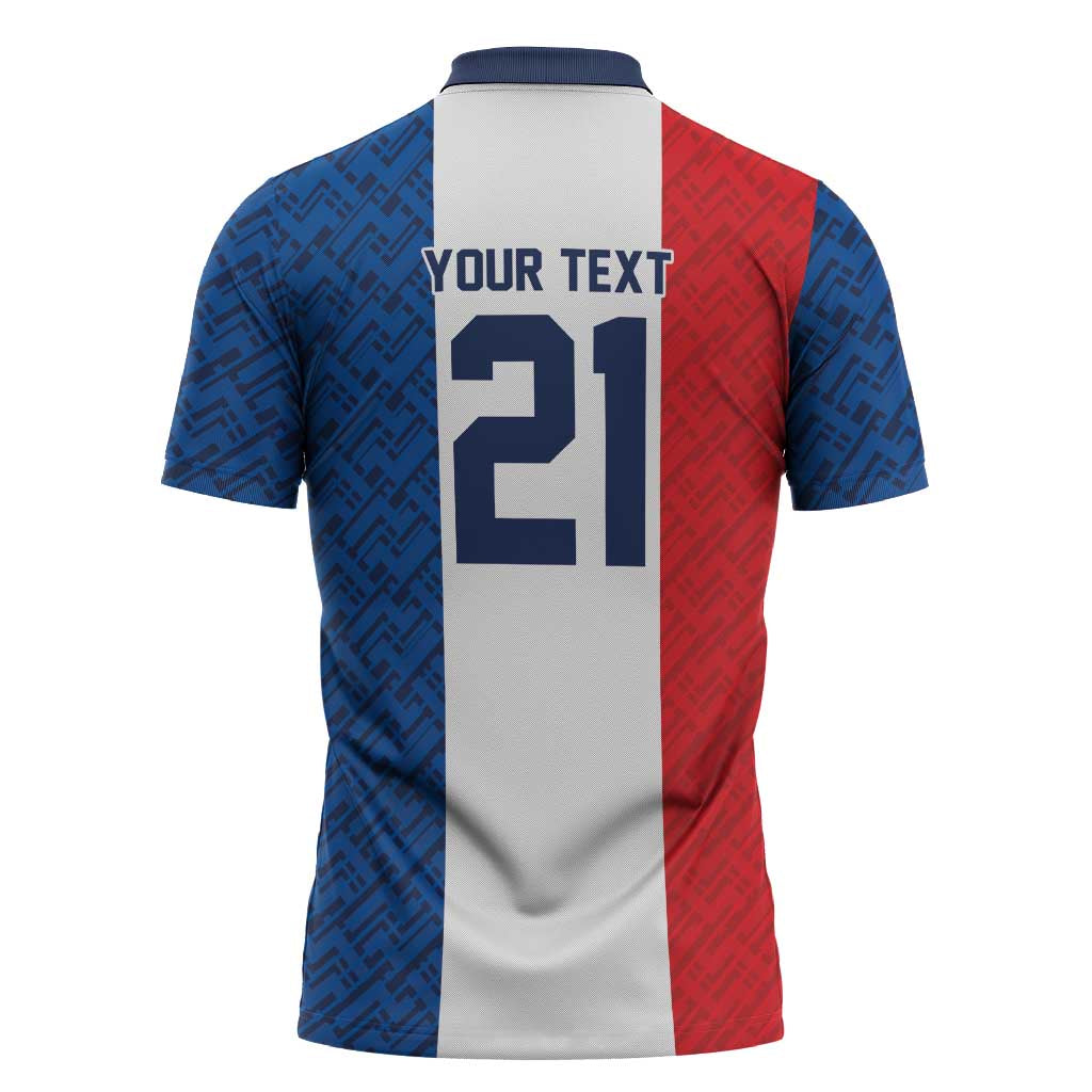 Custom France World Football Legacy Zipper Polo Shirt 2 Times History Champions - Wonder Print Shop