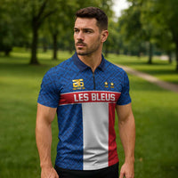 Custom France World Football Legacy Zipper Polo Shirt 2 Times History Champions - Wonder Print Shop