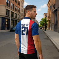 Custom France World Football Legacy Zipper Polo Shirt 2 Times History Champions - Wonder Print Shop