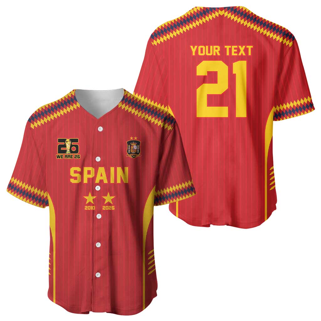 Custom Spain WC26 Future Champions Baseball Jersey Tiki Taka Football Era - Wonder Print Shop