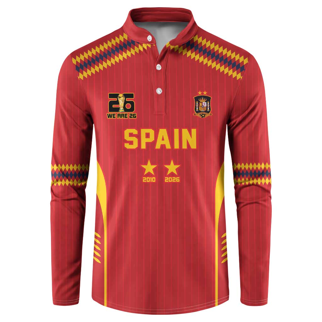 Custom Spain WC26 Future Champions Button Sweatshirt Tiki Taka Football Era - Wonder Print Shop