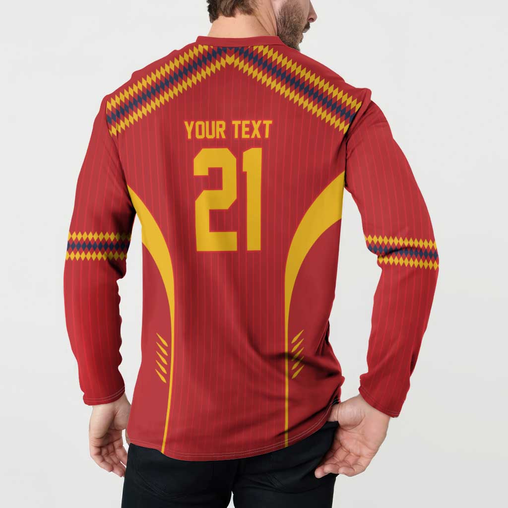 Custom Spain WC26 Future Champions Button Sweatshirt Tiki Taka Football Era - Wonder Print Shop