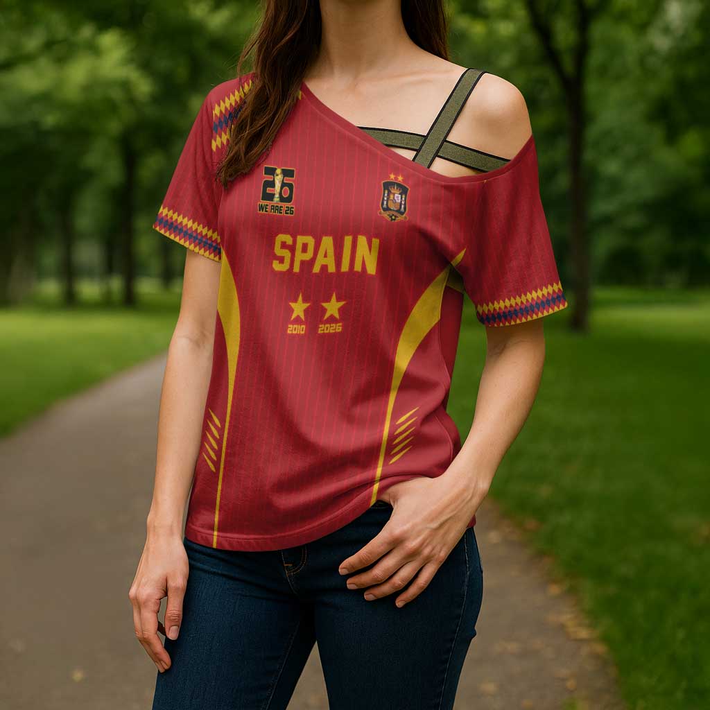 Custom Spain WC26 Future Champions Cross Shoulder Shirt Tiki Taka Football Era - Wonder Print Shop