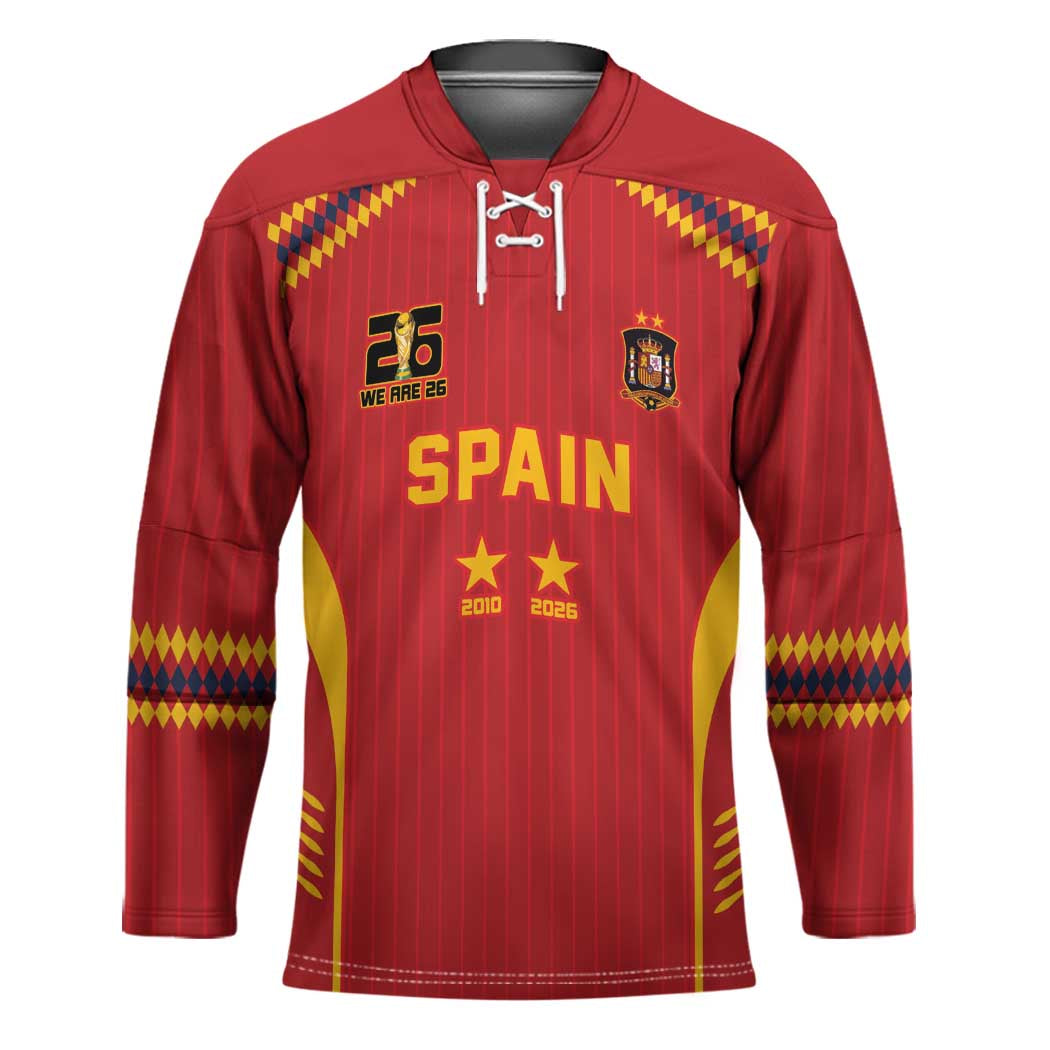 Custom Spain WC26 Future Champions Hockey Jersey Tiki Taka Football Era - Wonder Print Shop