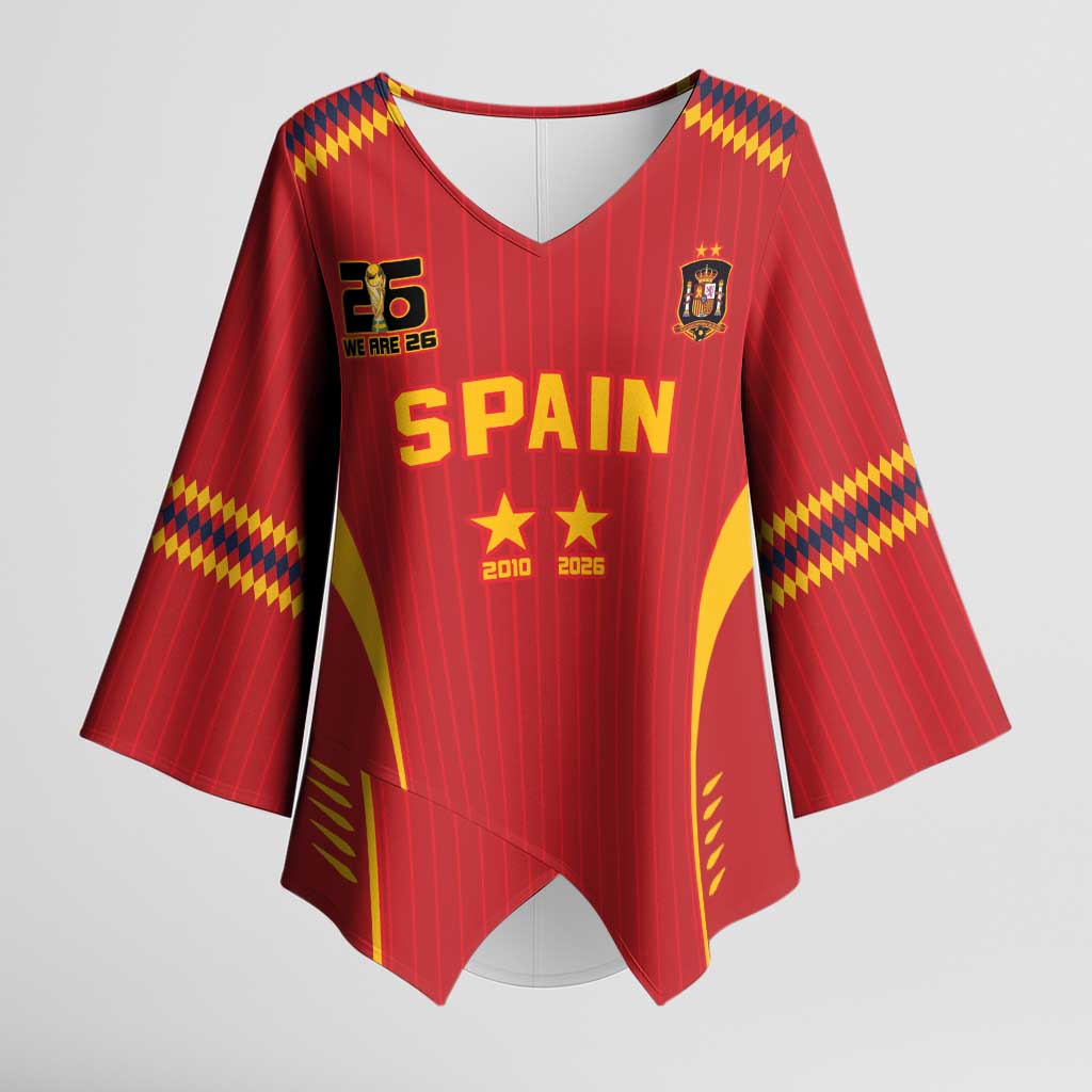Custom Spain WC26 Future Champions Kimono Sleeve Blouse Tiki Taka Football Era - Wonder Print Shop