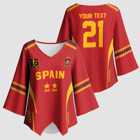 Custom Spain WC26 Future Champions Kimono Sleeve Blouse Tiki Taka Football Era - Wonder Print Shop