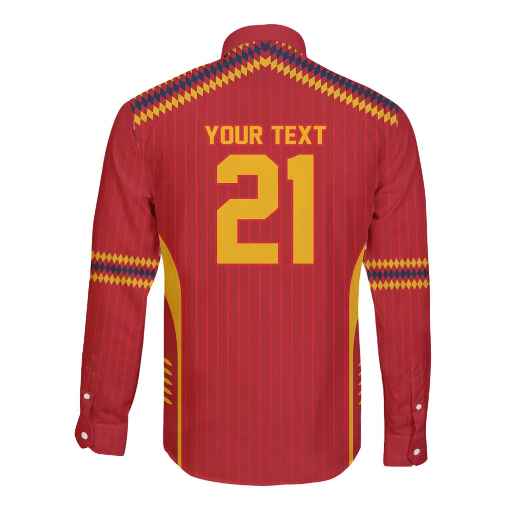 Custom Spain WC26 Future Champions Long Sleeve Button Shirt Tiki Taka Football Era - Wonder Print Shop