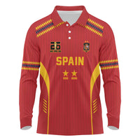 Custom Spain WC26 Future Champions Long Sleeve Polo Shirt Tiki Taka Football Era - Wonder Print Shop