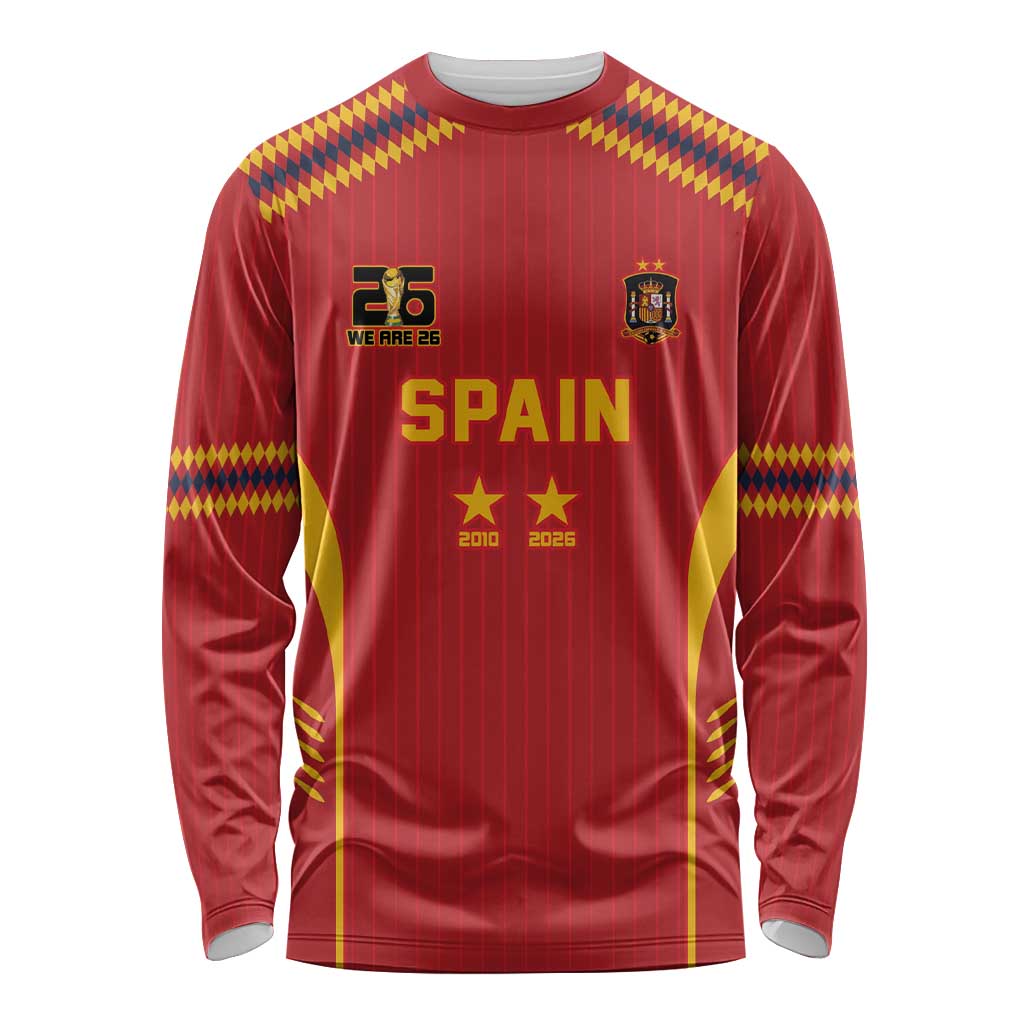 Custom Spain WC26 Future Champions Long Sleeve Shirt Tiki Taka Football Era - Wonder Print Shop