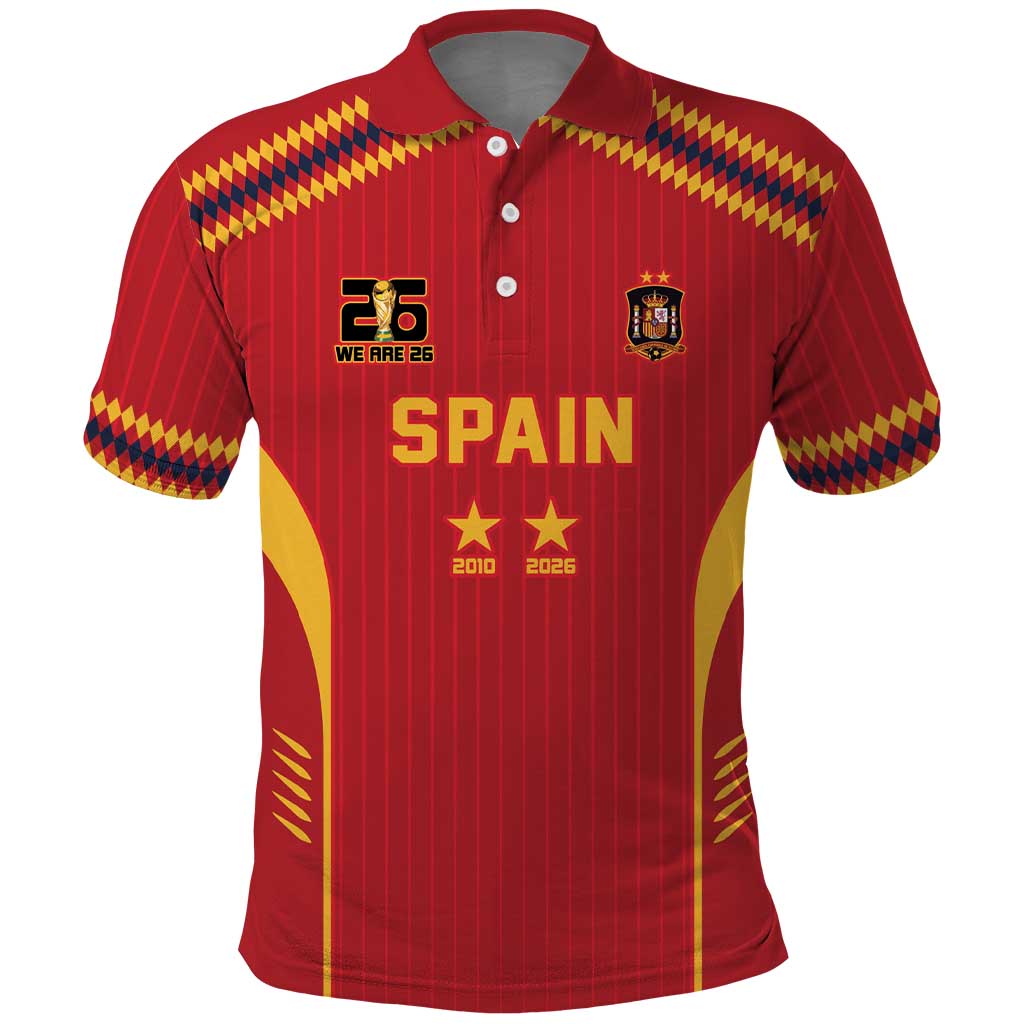 Custom Spain WC26 Future Champions Polo Shirt Tiki Taka Football Era - Wonder Print Shop
