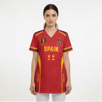 Custom Spain WC26 Future Champions Scrub Top Tiki Taka Football Era - Wonder Print Shop