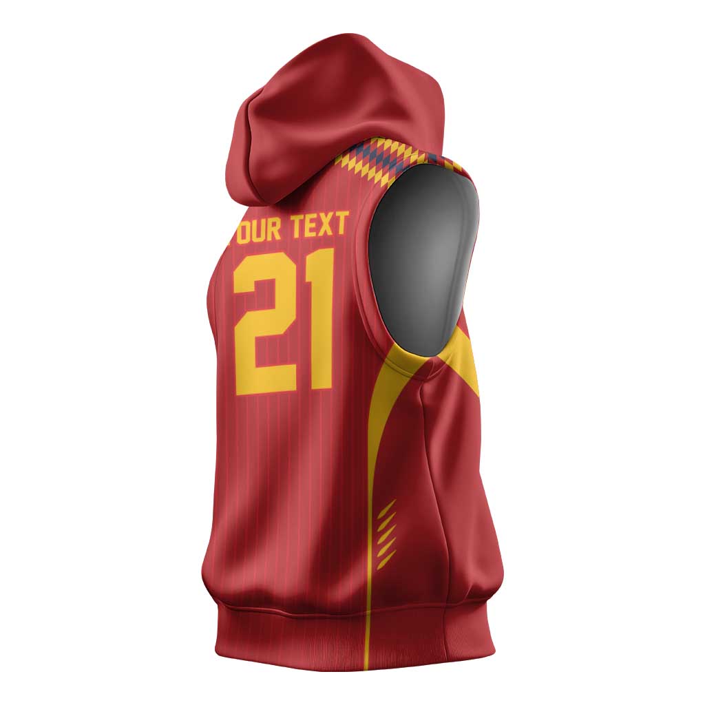 Custom Spain WC26 Future Champions Sleeveless Hoodie Tiki Taka Football Era - Wonder Print Shop