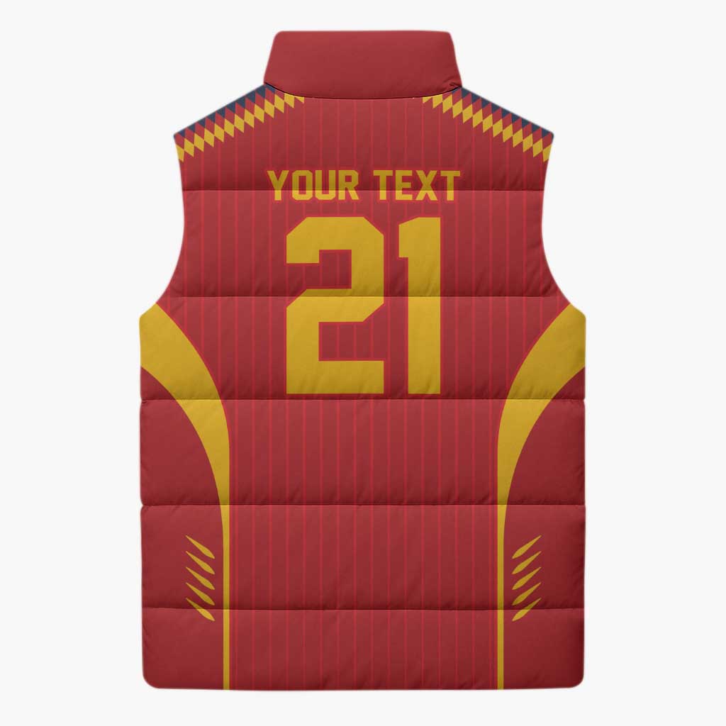 Custom Spain WC26 Future Champions Sleeveless Puffer Jacket Tiki Taka Football Era - Wonder Print Shop