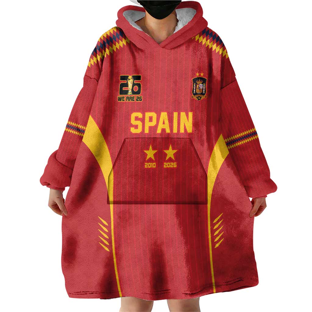 Custom Spain WC26 Future Champions Wearable Blanket Hoodie Tiki Taka Football Era - Wonder Print Shop