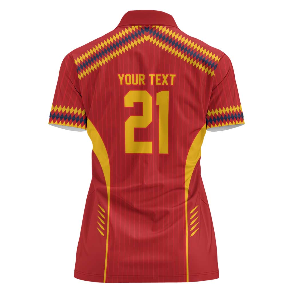 Custom Spain WC26 Future Champions Women Polo Shirt Tiki Taka Football Era - Wonder Print Shop