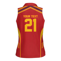 Custom Spain WC26 Future Champions Women Sleeveless Polo Shirt Tiki Taka Football Era - Wonder Print Shop