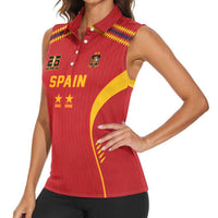 Custom Spain WC26 Future Champions Women Sleeveless Polo Shirt Tiki Taka Football Era - Wonder Print Shop