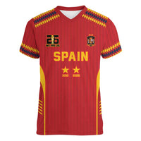 Custom Spain WC26 Future Champions Women V-Neck T-Shirt Tiki Taka Football Era - Wonder Print Shop
