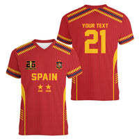 Custom Spain WC26 Future Champions Women V-Neck T-Shirt Tiki Taka Football Era - Wonder Print Shop