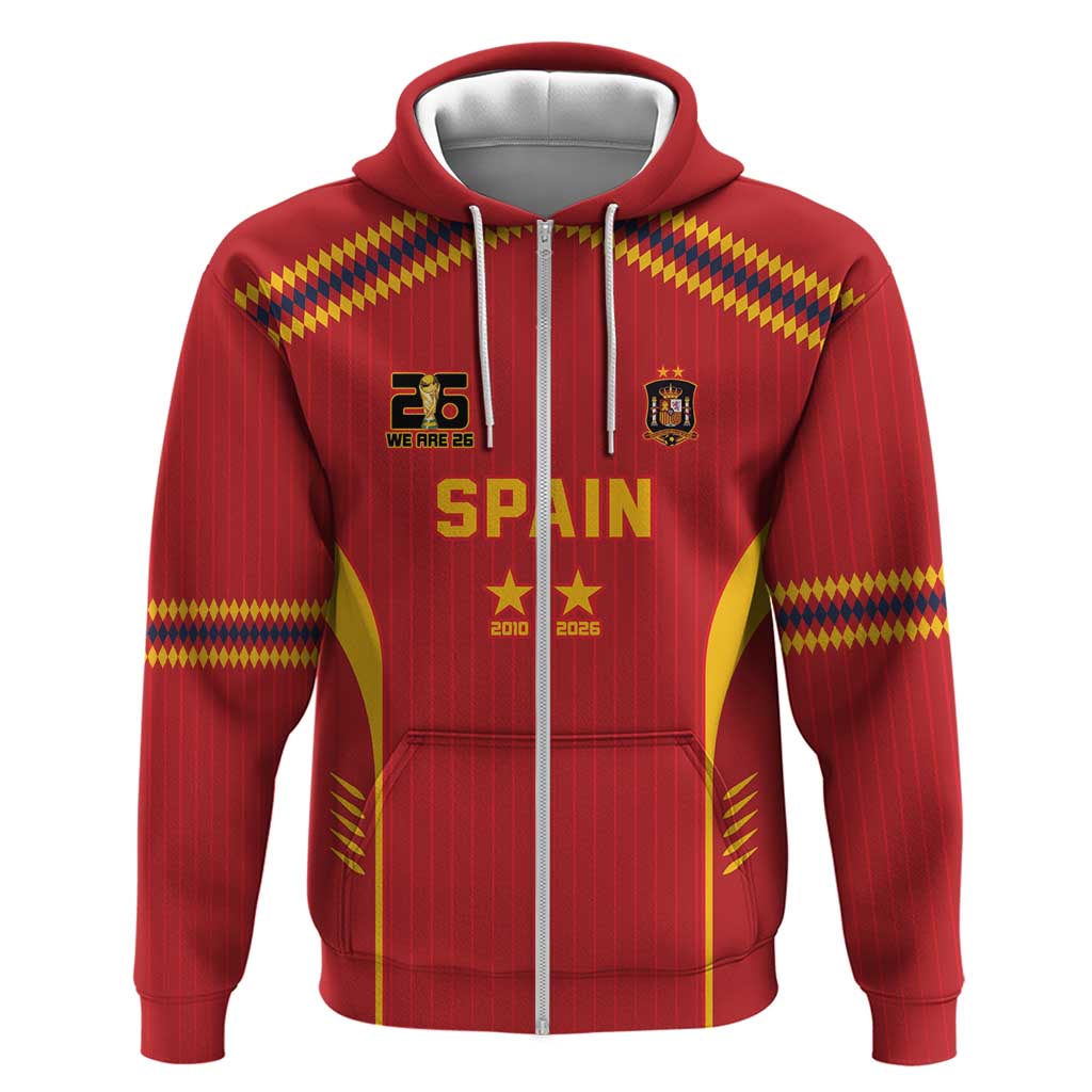 Custom Spain WC26 Future Champions Zip Hoodie Tiki Taka Football Era - Wonder Print Shop